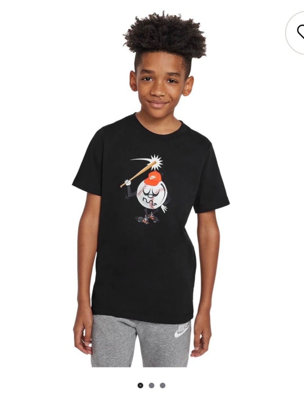 Nike Kids Black Short-Sleeve Baseball Tee